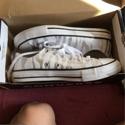 Size 5 Zebra Print Converse