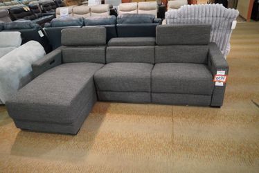 Steve Silver Zara Gray Power 2-Piece Chofa Sectional with Chaise