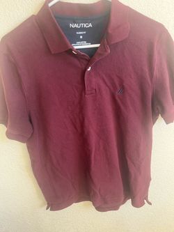 Nautica Burgundy red polo shirt men