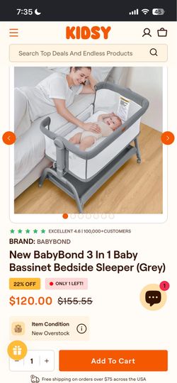 New baby one 3-1 baby bassinet bedside sleeper