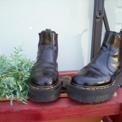 Dr Martens Leather Platform Chelsea Boots 