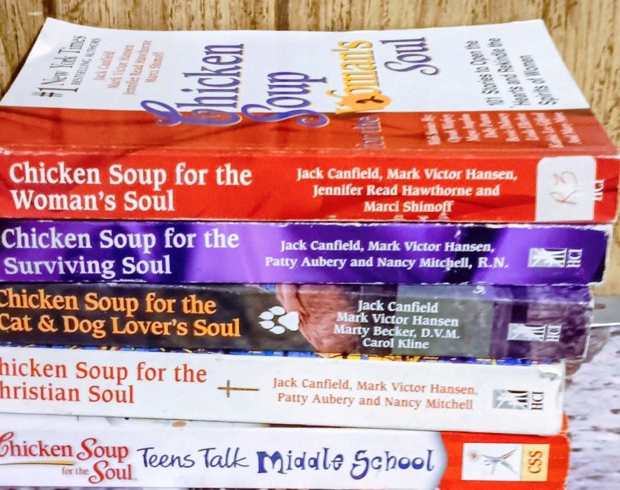 5 Chicke.\nN soup for the soul books for the woman's soul.For the christian soul , cat and dog lover , surviving soul , teens middle school