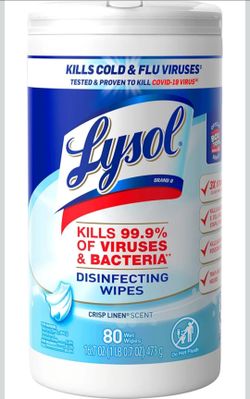 Lysol wipes 80ct hojas disinfectantes Lysol 80 hojas