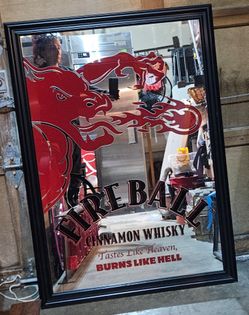 Fireball framed mirror