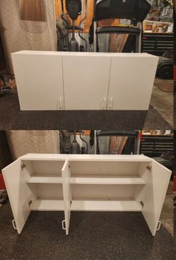 White Wall Cabinet with 3 Doors