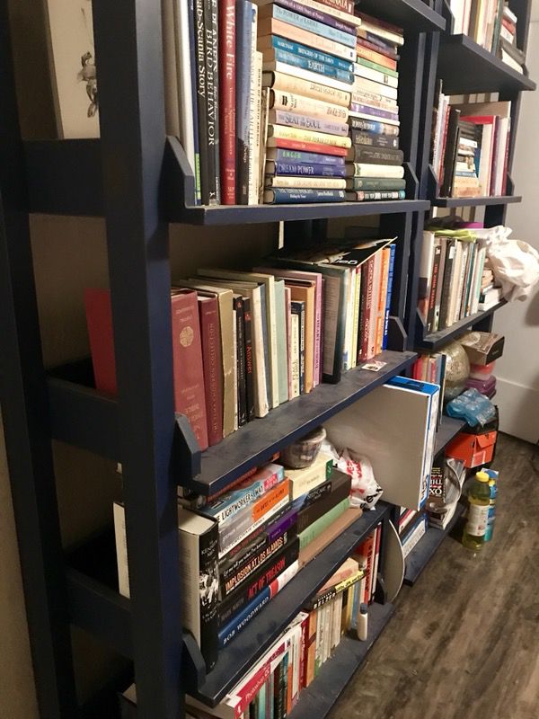 Wooden bookshelves 2 matching units used good condition