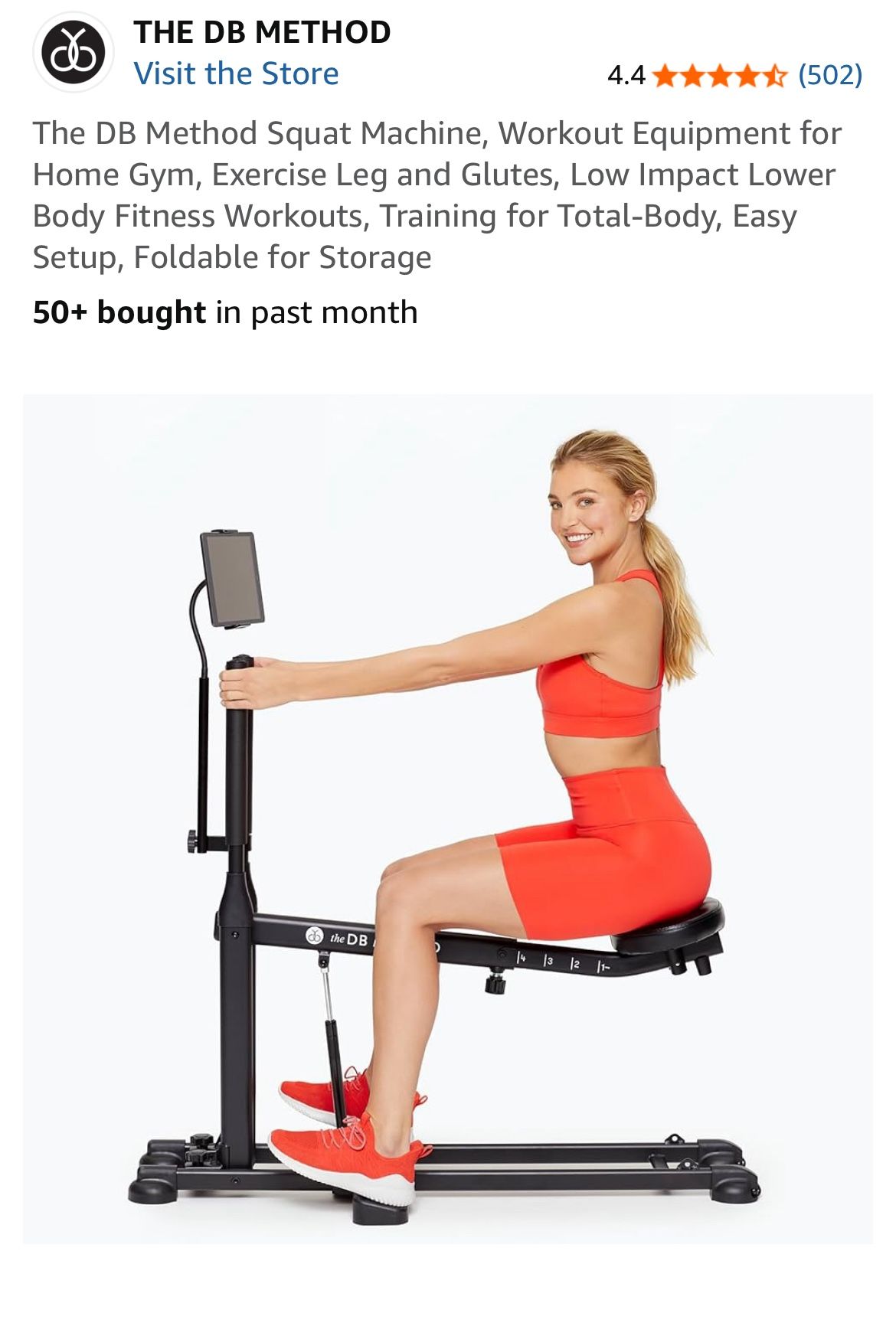 The DB Method Squat Machine, Workout Equipment for Home Gym, Exercise Leg and Glutes, Low Impact Lower Body Fitness Workouts, Training for Total-Body