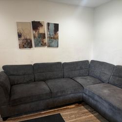 Modern Gray Sectional Couch - $350 