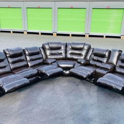 FREE DELIVERY - Dark Brown 3-Piece Large Manual Reclining Sectional - Look My Profile For More…