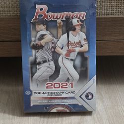 2021 Bowman MLB Baseball HOBBY Box, Unopened And Sealed(24 pks/bx)