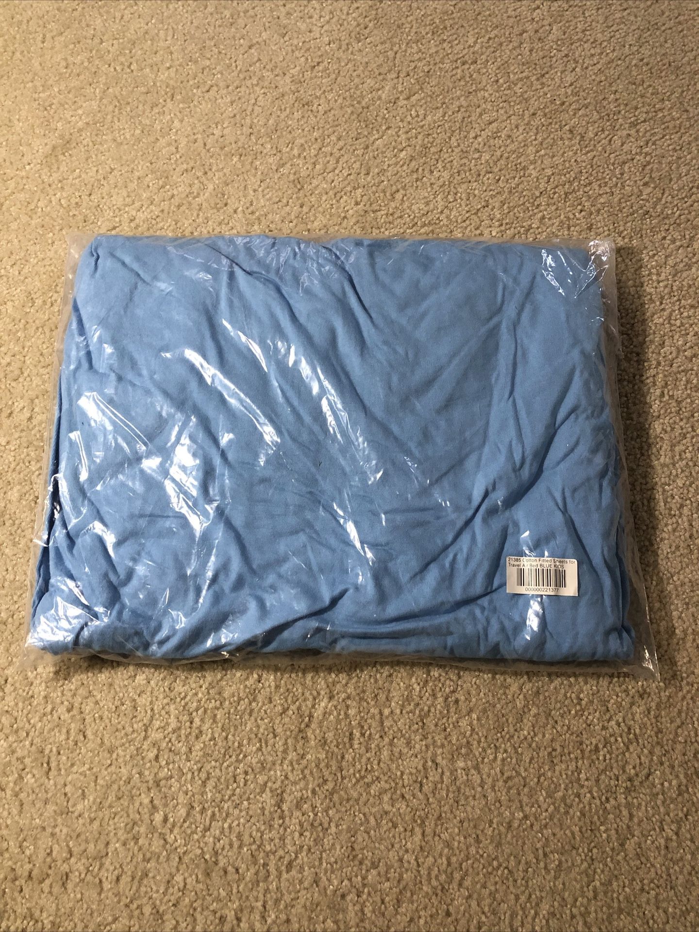 One step Light Blue Cotton Fitted Sheet For Travel Air Bed - NEW