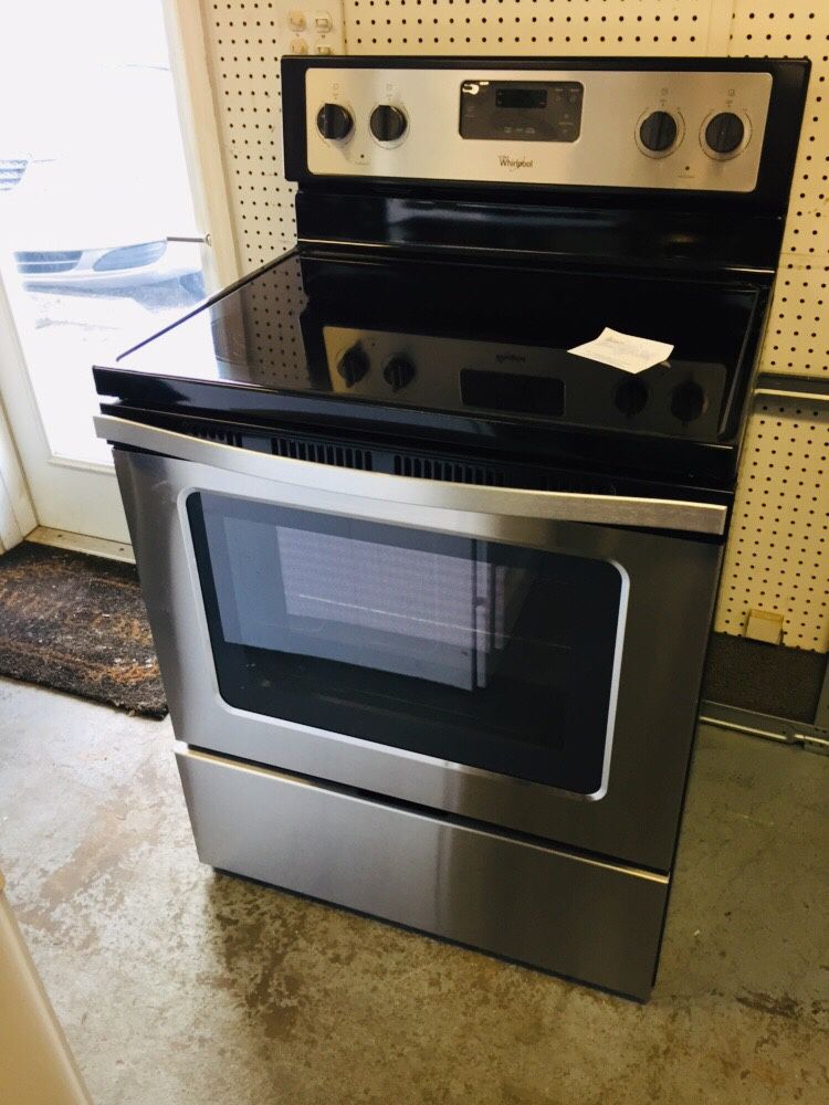 Used whirlpool glass top stove stainless steel