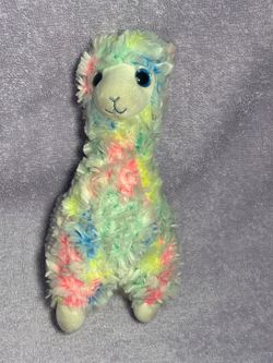 Fuzzy Cute Colorful Llama Name Lola
