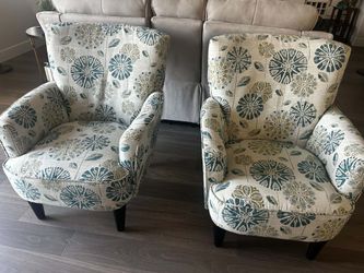 Pair of Floral Accent Chairs