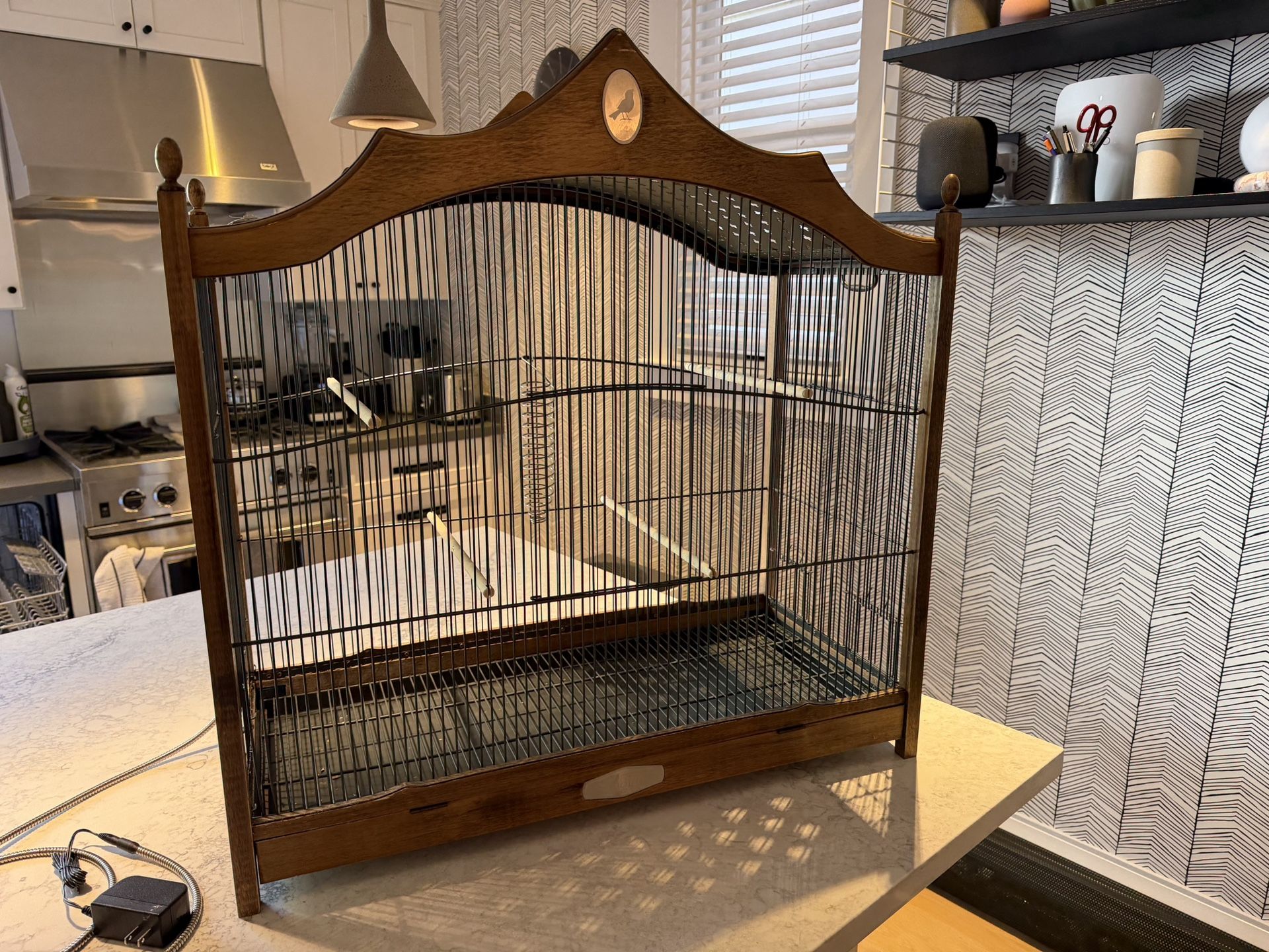 Handmade Walnut Birdcage