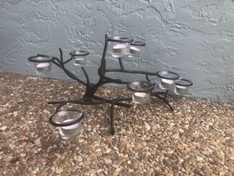 Iron Tea Light Candle Holder Branch Tree