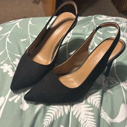 Black Heels Size 8 Worn A Few Times To The Office 
