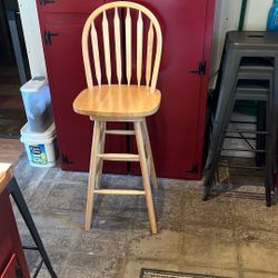 Wooden Swivel Bar Stools