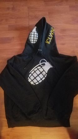 $8Silver grenade hoodie sz:large