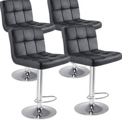 New- Black swivel adjustable bar stools (45$ each, 6 available)