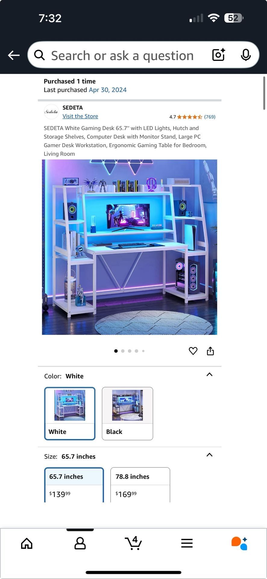 White Gaming Desk With Shelves