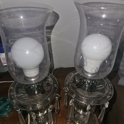 2 Vintage Crystal  Lamp 