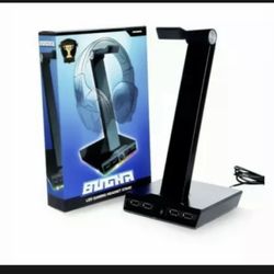 LED Gaming Headset Stand With 4 USB Ports, Bugha, Brand NEW Rare Fast Shipping