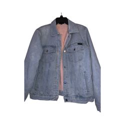 Jacks Surfboards Ladies Faux Fur Lined Jean Jacket Size Medium 
