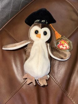 Wise Owl Beanie Baby, First Released Edition With Errors..