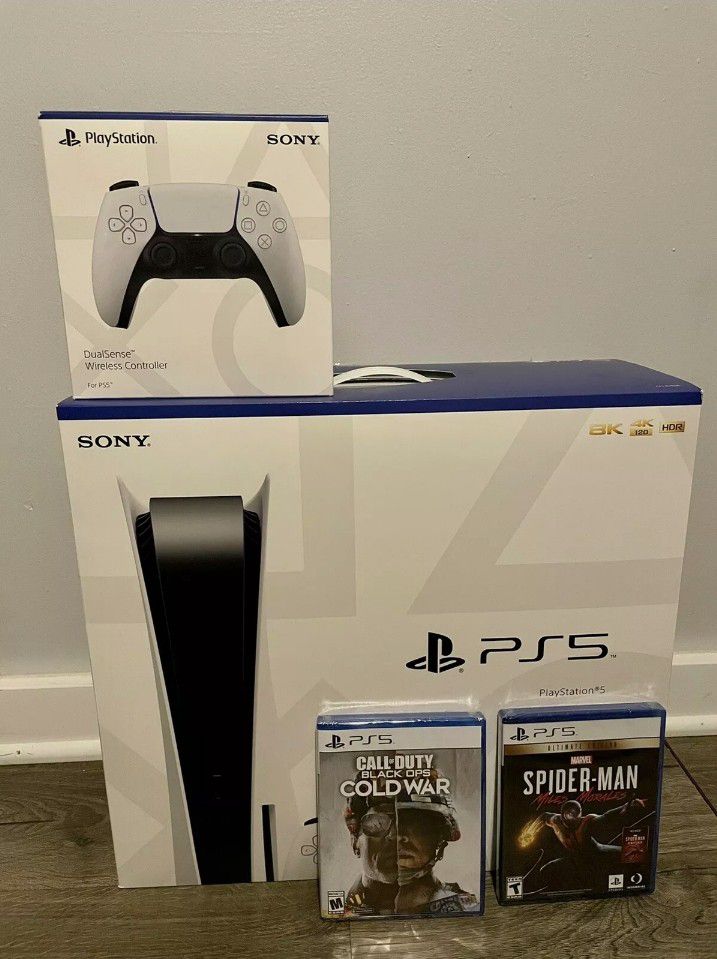 PlayStation 5 Spider-Man Ultimate Edition & Call of Duty 2 Controller Bundle New