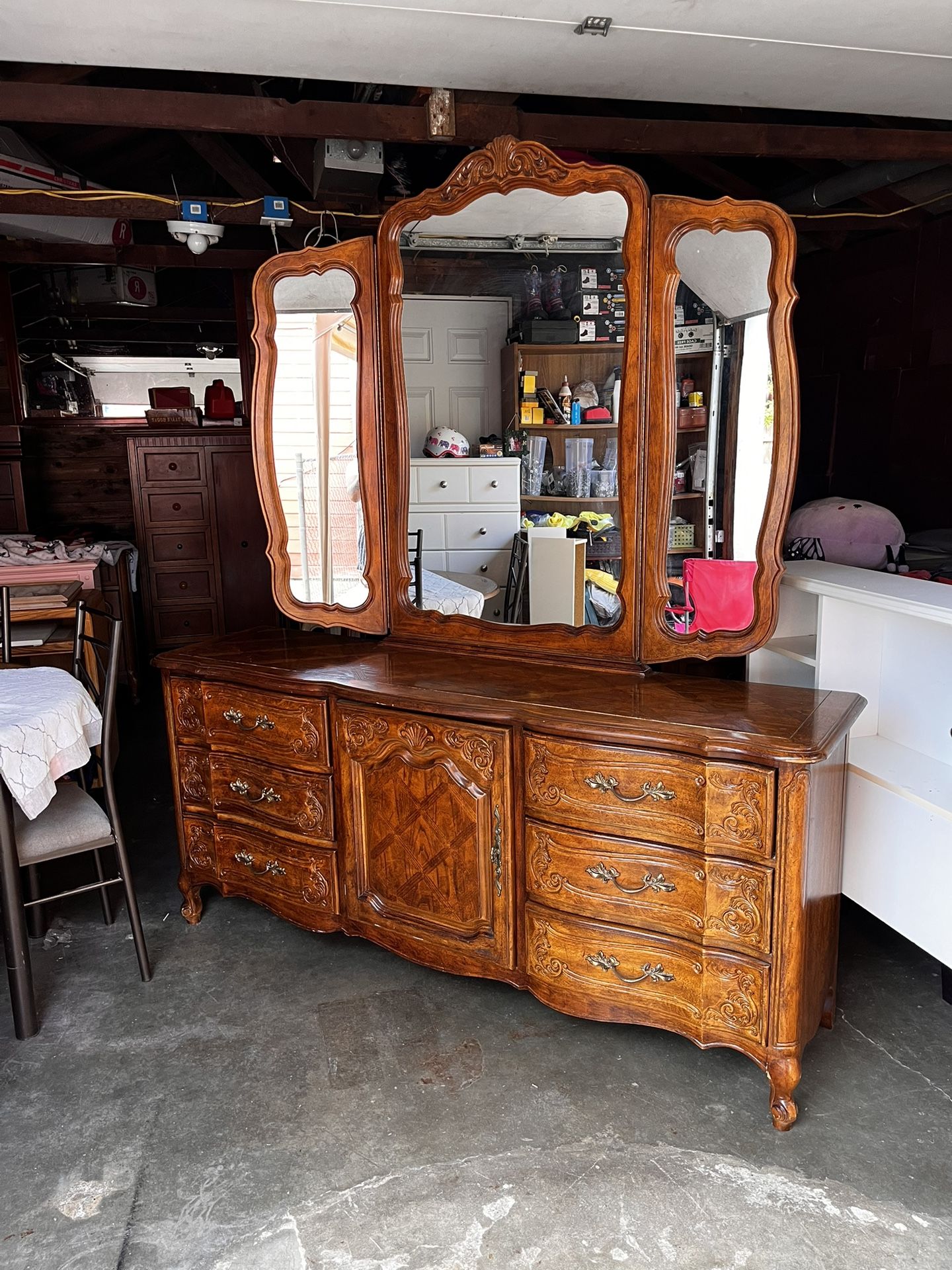 Vintage Dresser With Mirror