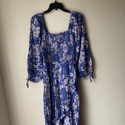 Brand new woman’s Band of Gypsie B.O.G Collective brand blue floral boho brigette maxi dress up for sale 