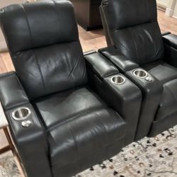 Beautiful Elegant Upscale Luxury Italian Leather All Electric Powered With removable swivel tray and USB ports