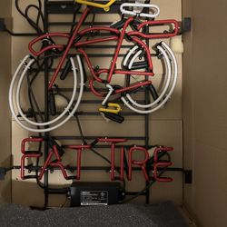 Fat Tire With Bike Neon Sign