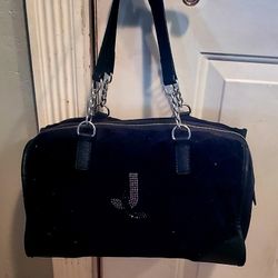 Juicy Coutour Black Velor Purse With Bling Letters..good Condition 