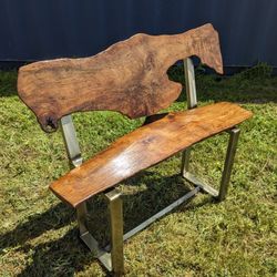 Handmade Oak Slab Bench