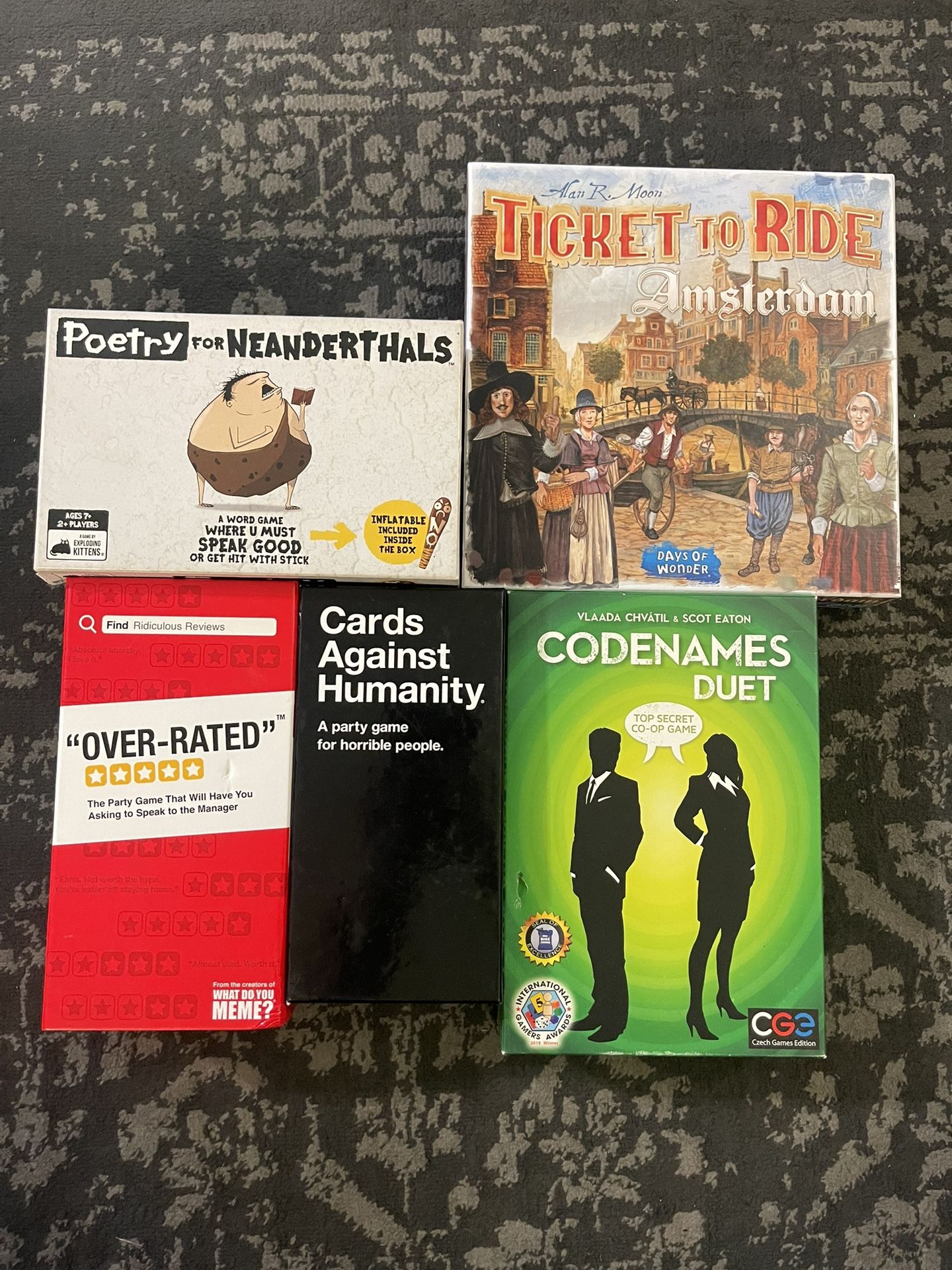 Card Game Bundle cards against humanity ticket to ride code names overrated