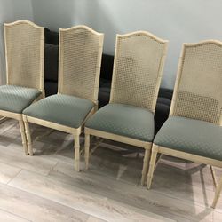 Fabulous Vintage  1970’s Cane Backed Chairs - Set Of 4