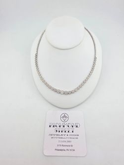 10k white gold diamond Riviera necklace