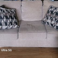 Beige Couch With Pillows 