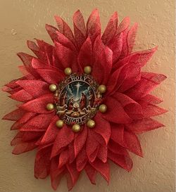 Red poinsettia wreath
