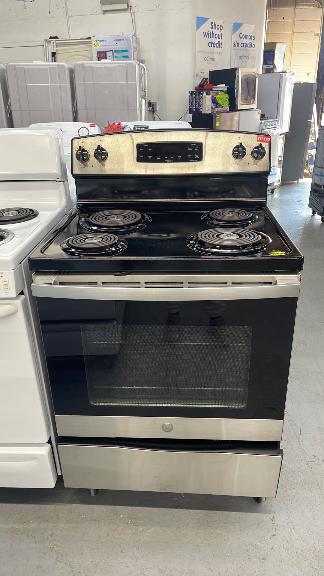 Ge Electric Stove 4 Burners In Stainless Steel
