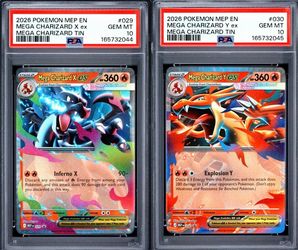 Sequential PSA 10 Pokémon Mega Charizard X & Mega Charizard Y Promos