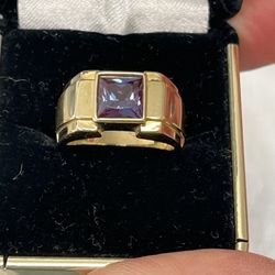 Men’s 14k Gold Alexandrite Ring 19.2 Grams 