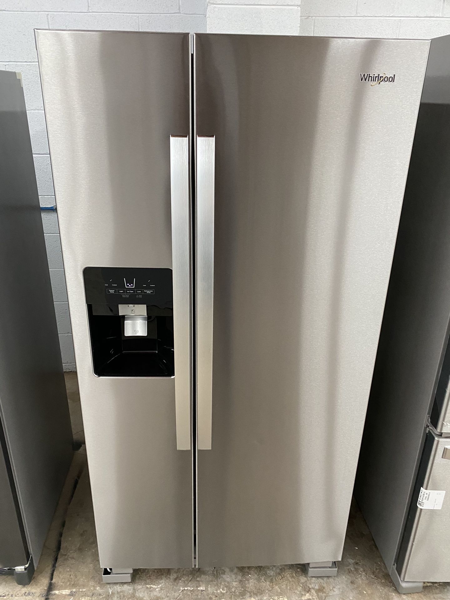 NEW SCRATCH AND DENT Whirlpool Stainless Steel Side by Side Refrigerator