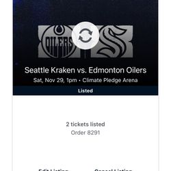 Kraken Vs Oilers (11/29)