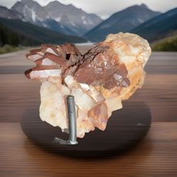 red quartz crystal cluster mineral specimen