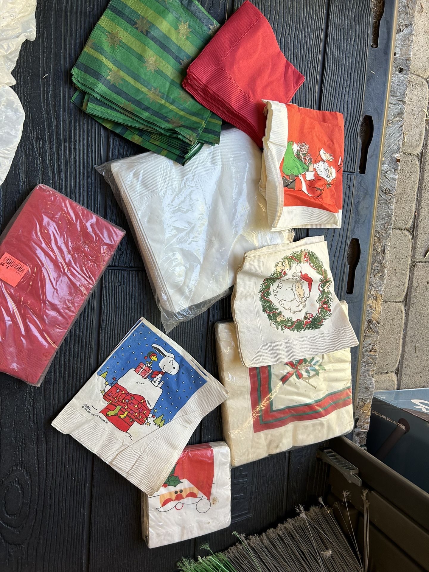 Vintage Christmas Napkins Lot 