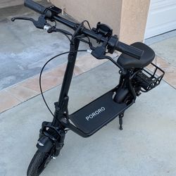 PORORO SLW50 Electric Scooter with Seat for Adults, Max 25 Miles Range with 14" Tires, 500W, 22MPH, Black