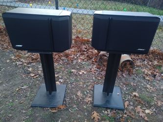 BOSE 201 SERIES IV SPEAKERS WITH STANDS AND DAYTON SUB-100 POWERED SUBWOOFER $500 FINAL PRICE READ DESCRIPTION AND SEE ALL PICTURES